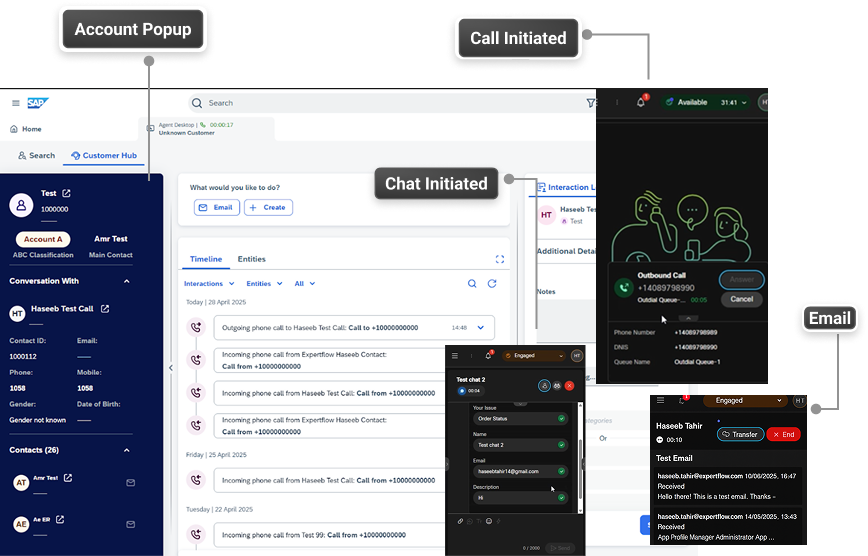 Webex Contact Center integrated with SAP Cloud CRM