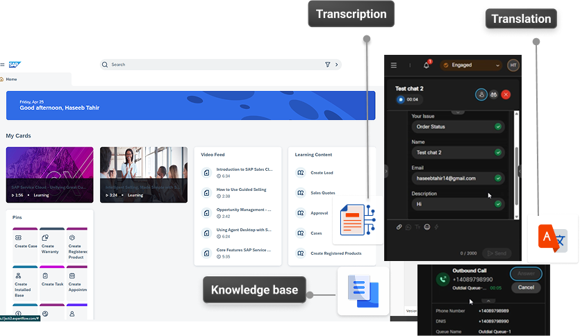 Webex Contact Center integrated with SAP Cloud CRM
