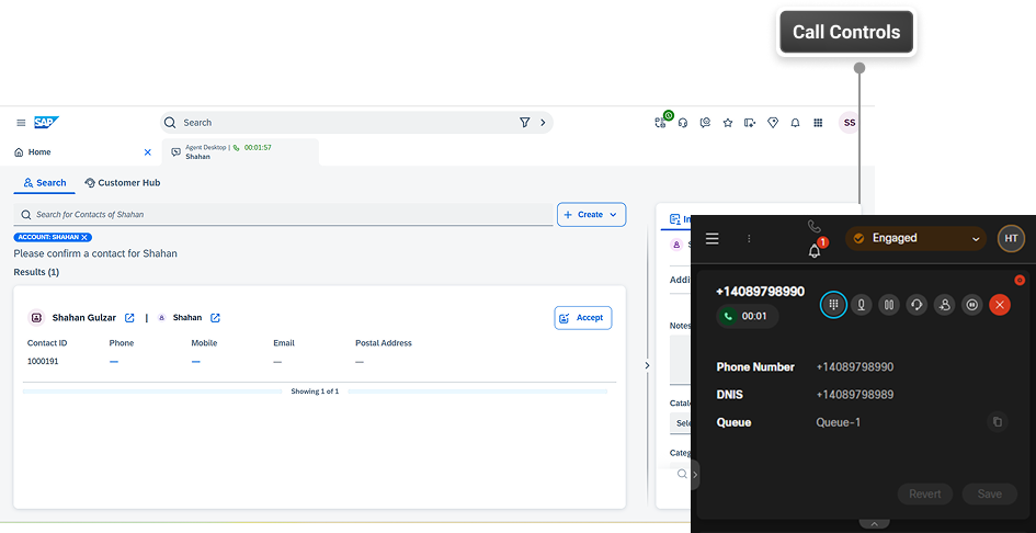 Webex Contact Center integrated with SAP Cloud CRM