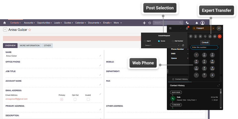 Suite Webex Contact Center Integration